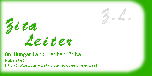 zita leiter business card